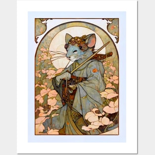 Art Nouveau Mouse In A Robe Posters and Art